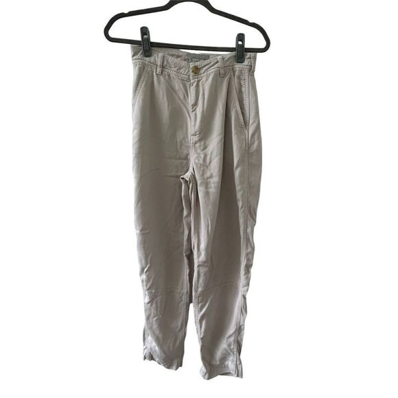 Everlane Beige Mid-Rise Tapered Leg Pants Women’s Size 0 - Picture 1 of 7
